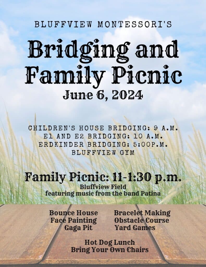 Bridging And Family Picnic 2024 - Bluffview Montessori School